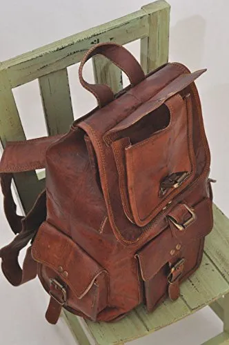 20' Vintage Bag Leather Handmade Vintage Style Backpack/College Bag