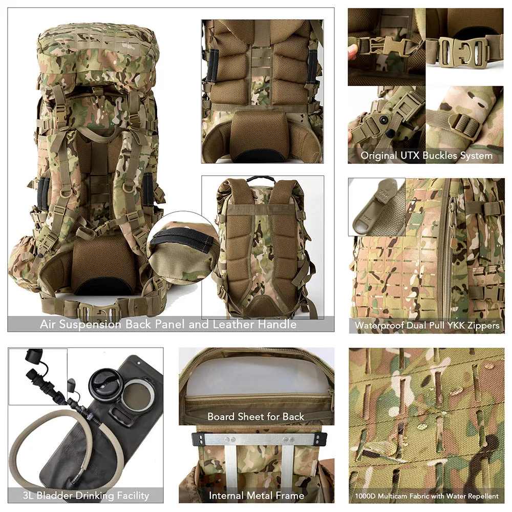 Akmax 100L Large Backpack Camping Equipment Man‘s Bag Hydration Pack backpack Waterproof Backpacks 4 in 1
