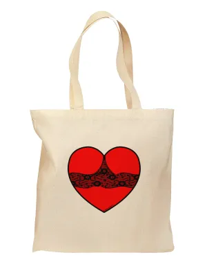 Black Lace Panty Heart Grocery Tote Bag