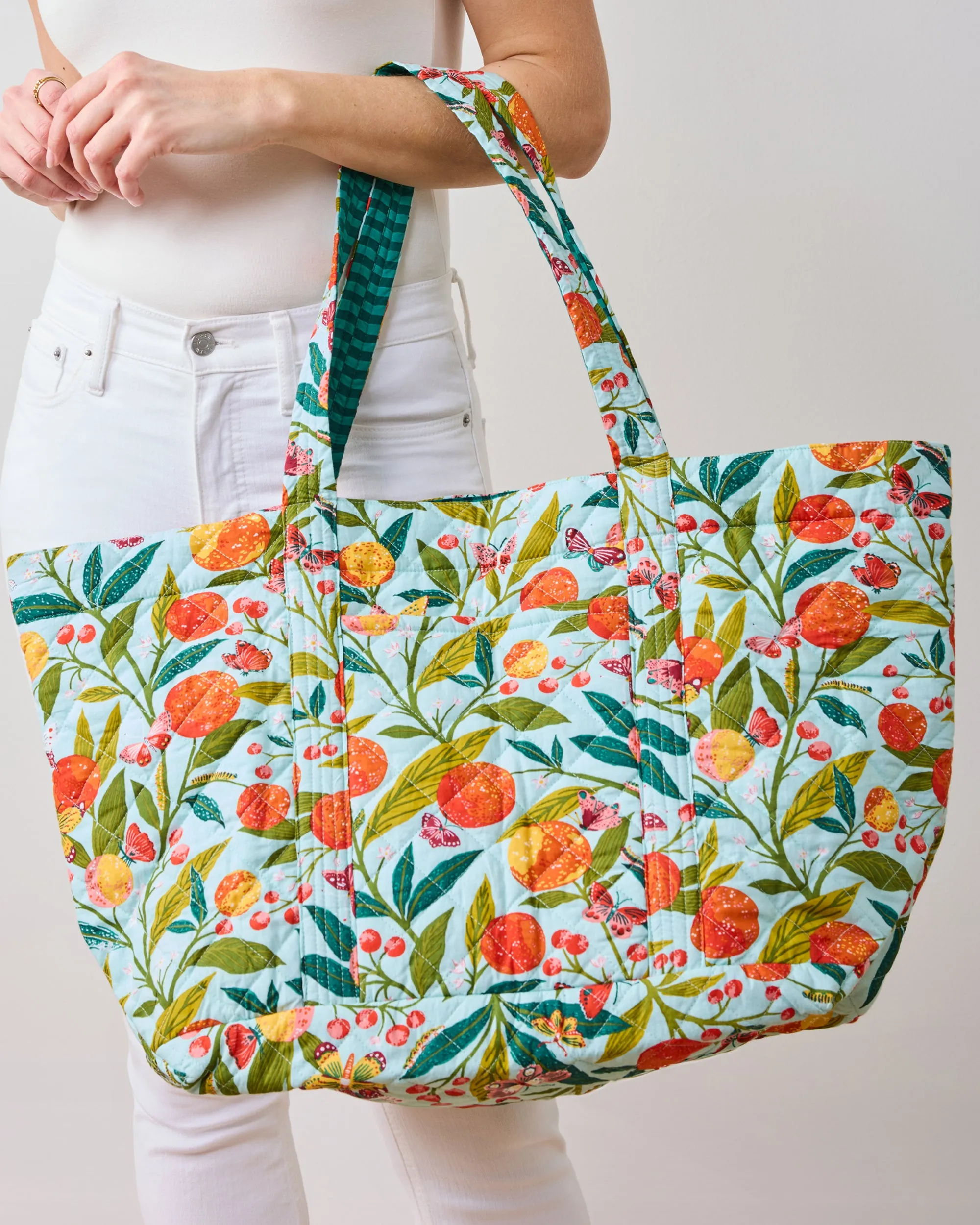 Butterfly Grove - Weekend Bag With Pouch - Soft Blue