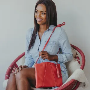 Crossover Handbag Red Leather
