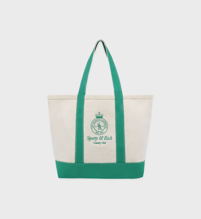 Crown Logo Embroidered Two Tone Tote