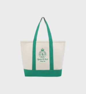 Crown Logo Embroidered Two Tone Tote