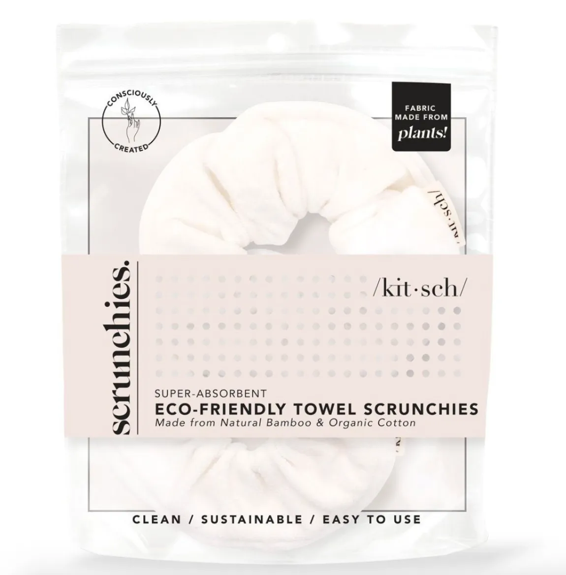 Eco-Friendly Towel Scrunchies (Ivory)