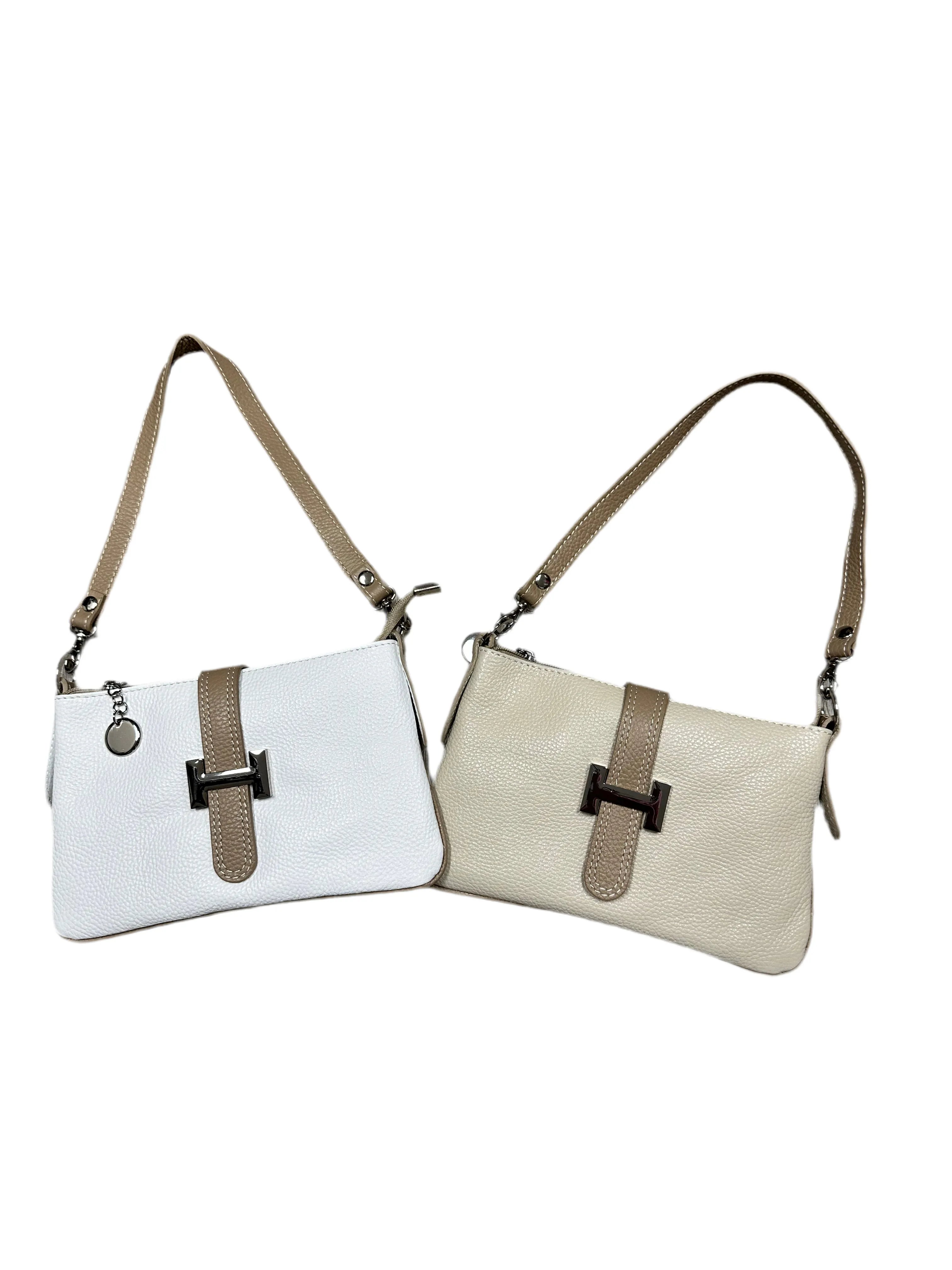 Italian Leather H Bag-Two Tone