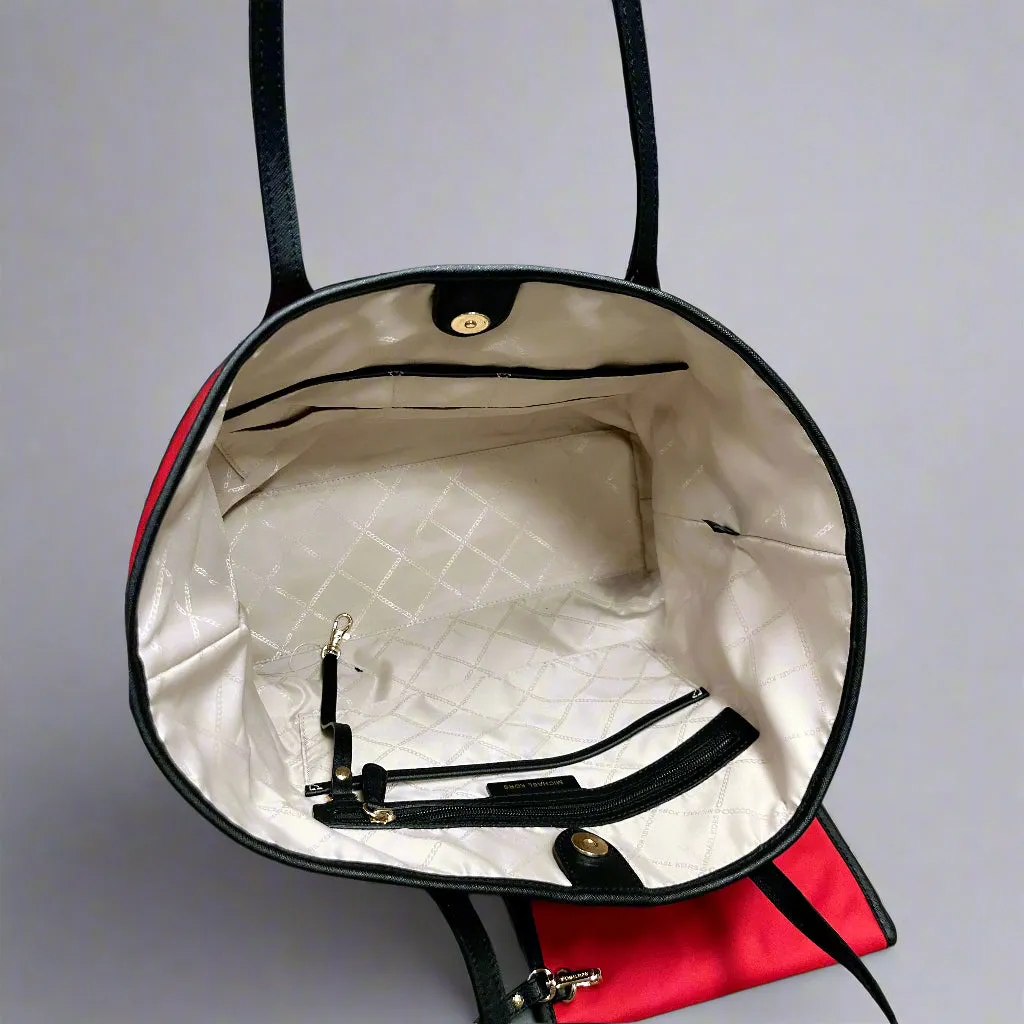 Michael Kors red nylon "Eva" tote