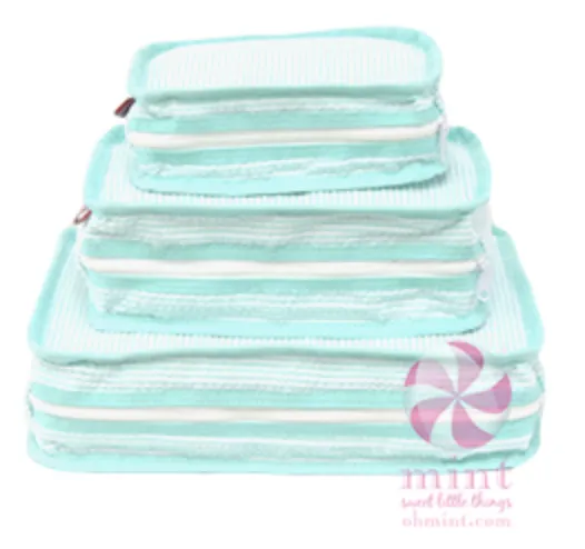 Mint Seersucker Mint Stacking Set
