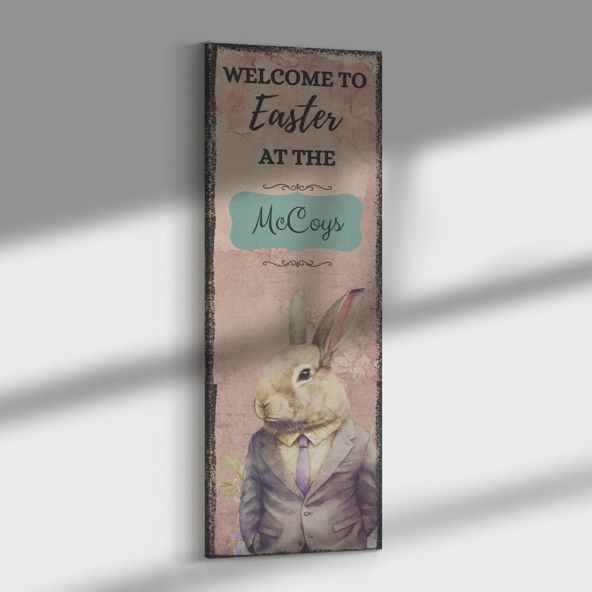 Personalized Easter Welcome Sign  Custom Family Name Dcor