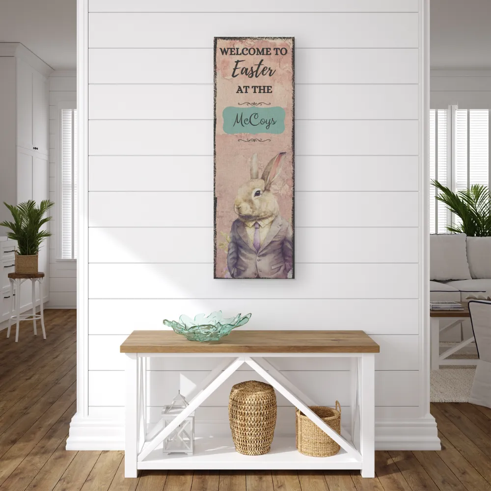 Personalized Easter Welcome Sign  Custom Family Name Dcor