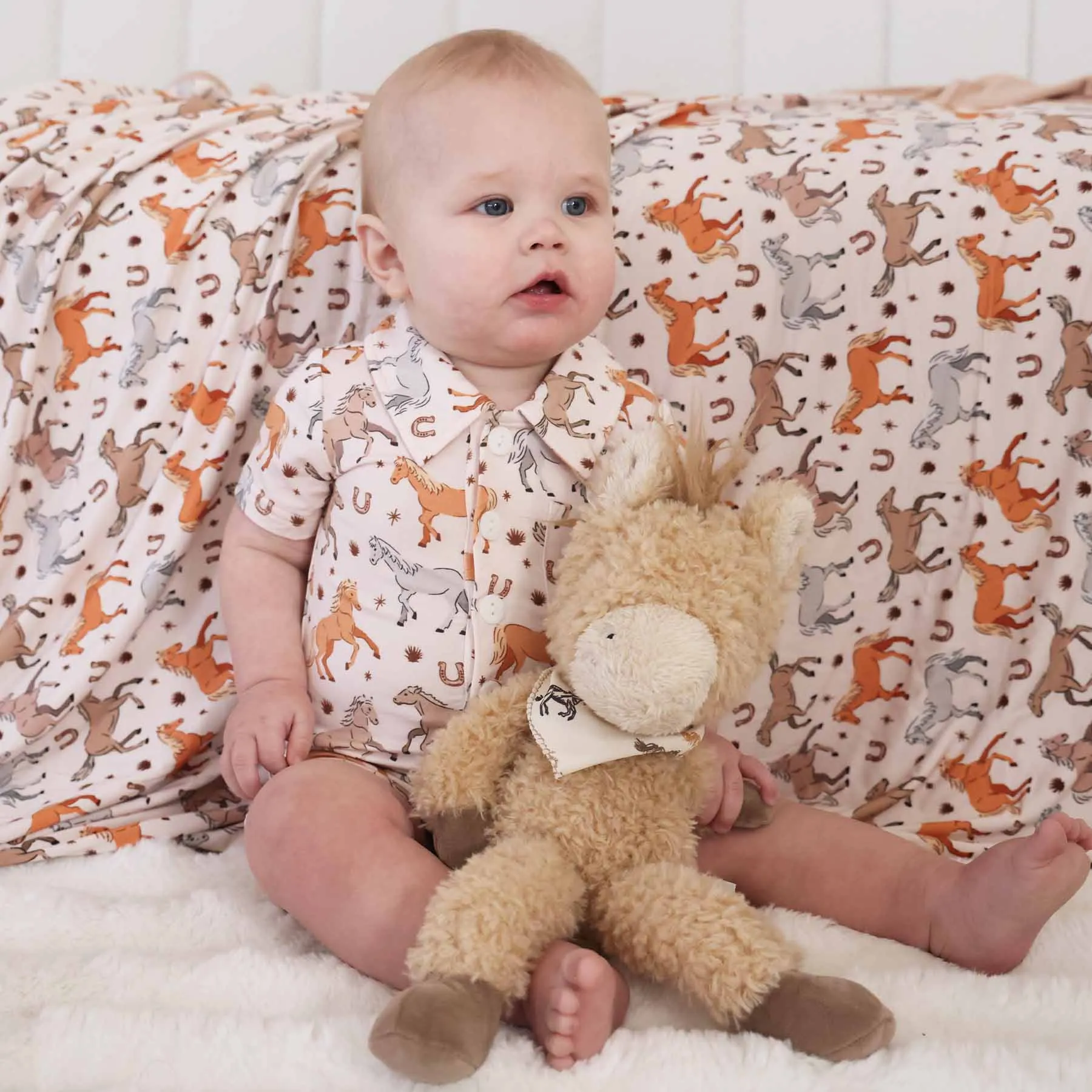 P's Ponies Button Romper