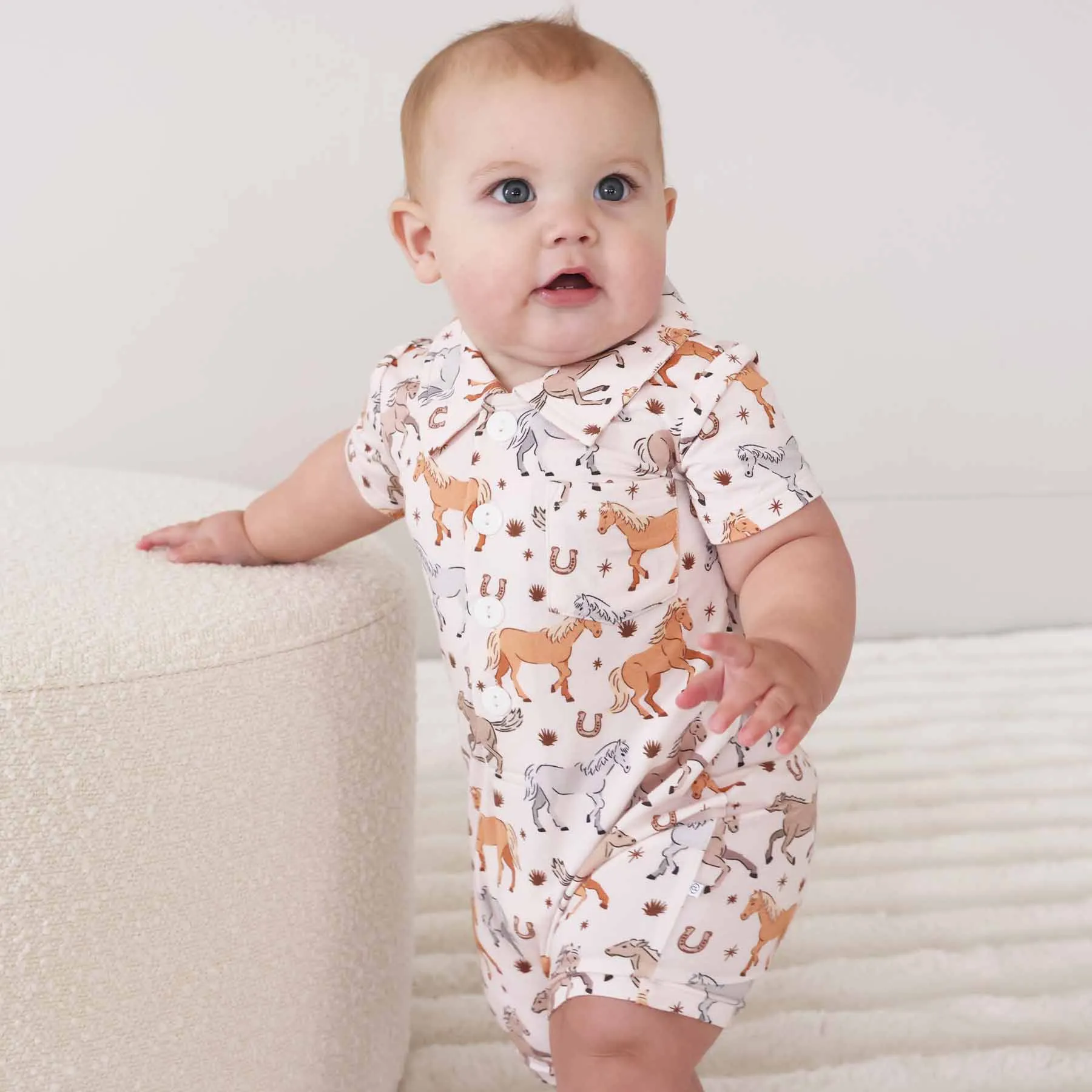 P's Ponies Button Romper