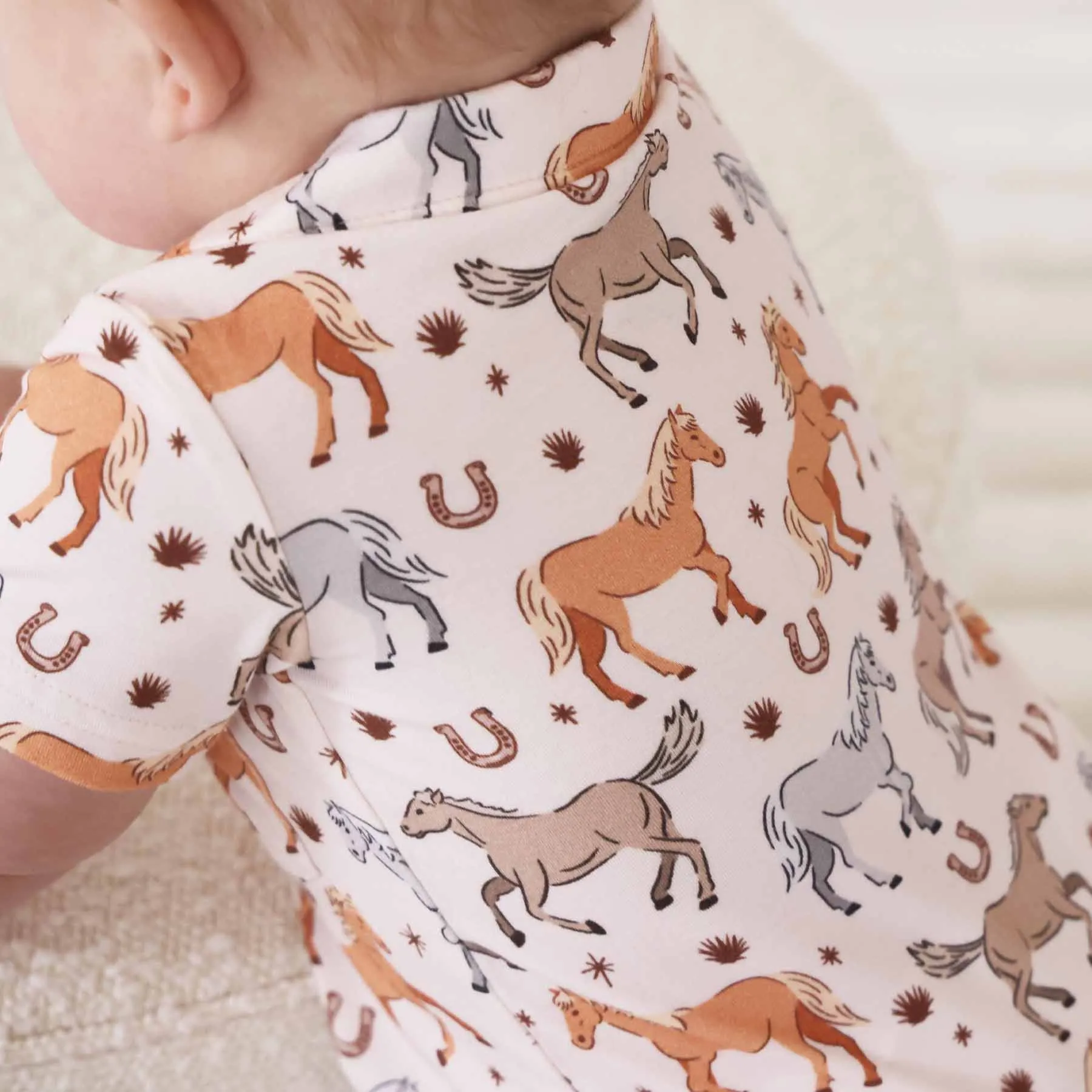 P's Ponies Button Romper