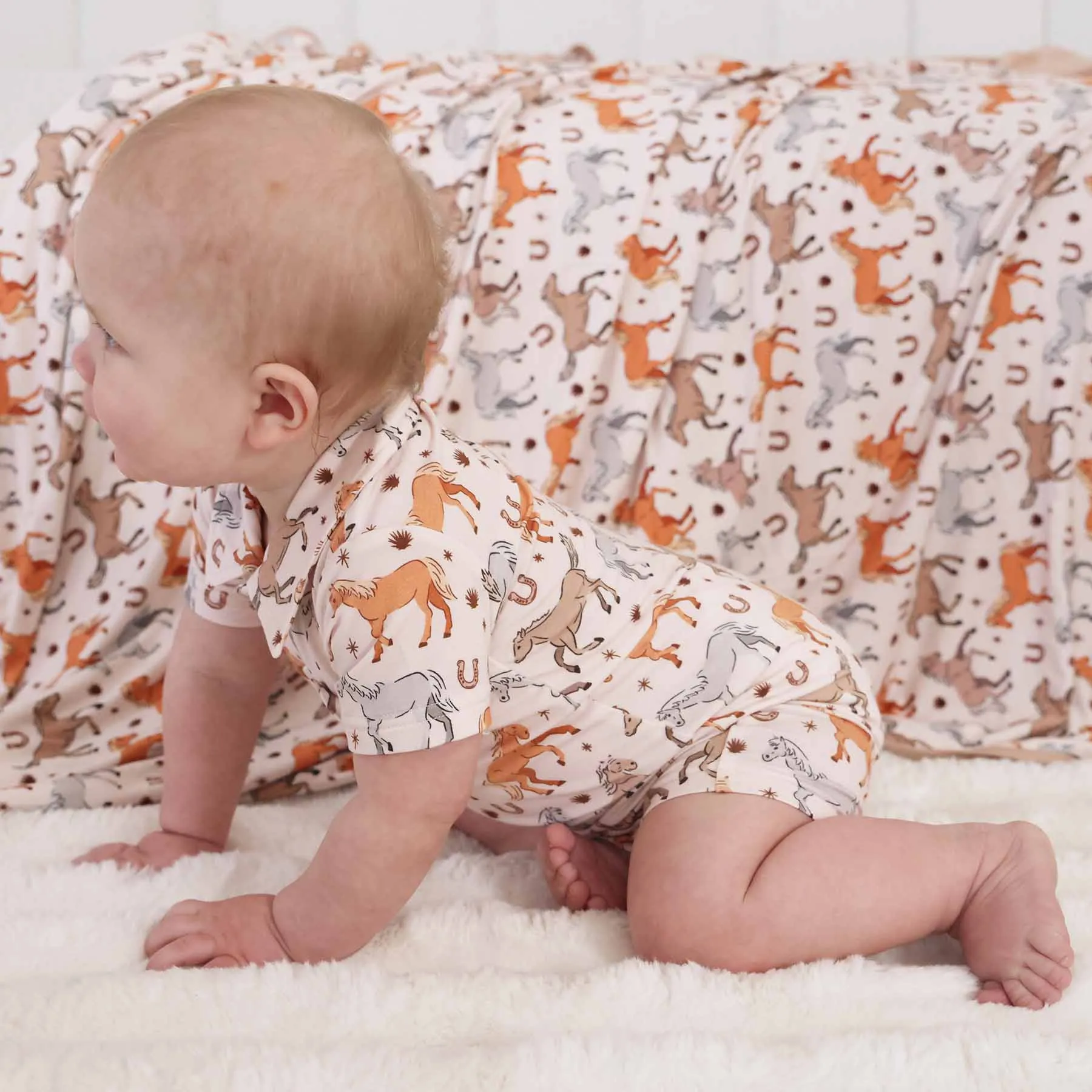 P's Ponies Button Romper