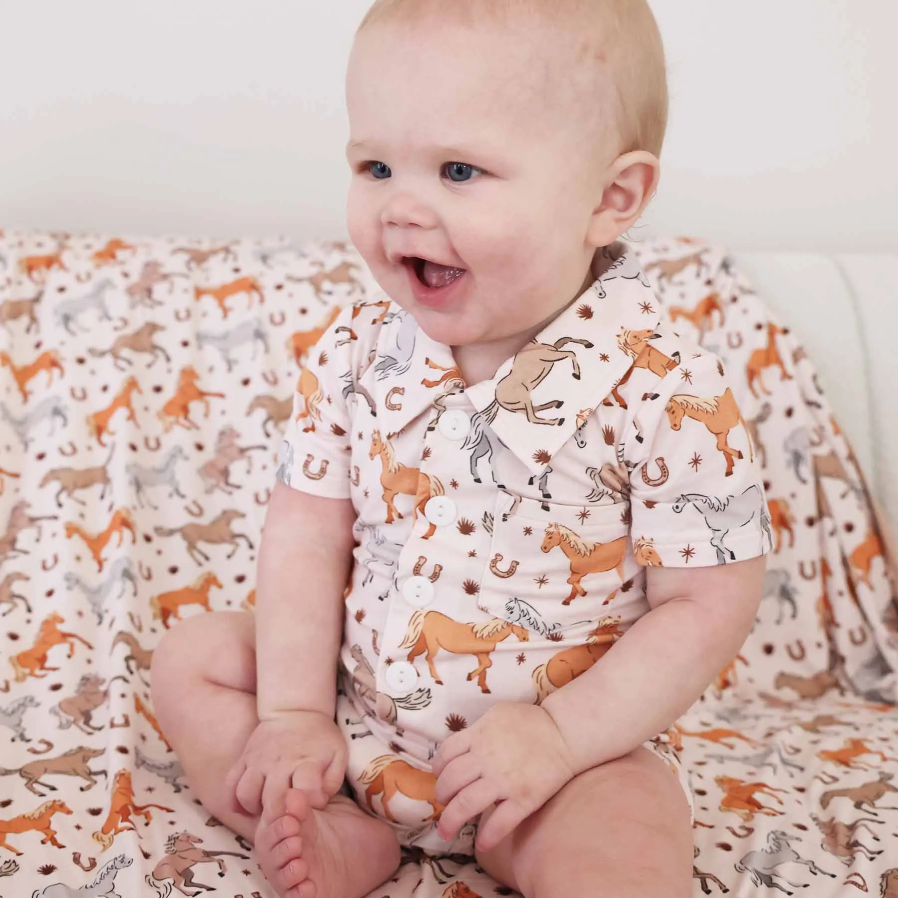 P's Ponies Button Romper