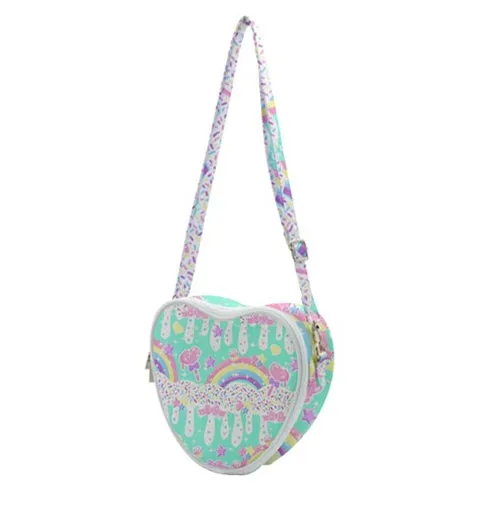 Rainbow Sweets Mint Heart Shaped Shoulder Bag [Made To Order]