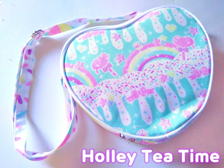 Rainbow Sweets Mint Heart Shaped Shoulder Bag [Made To Order]
