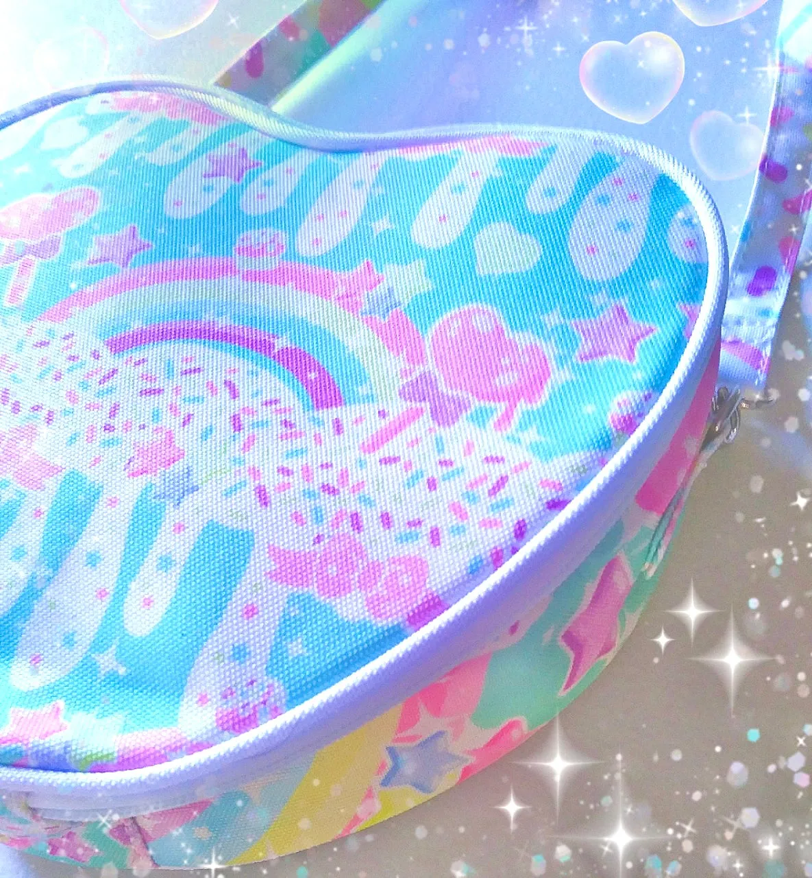 Rainbow Sweets Mint Heart Shaped Shoulder Bag [Made To Order]