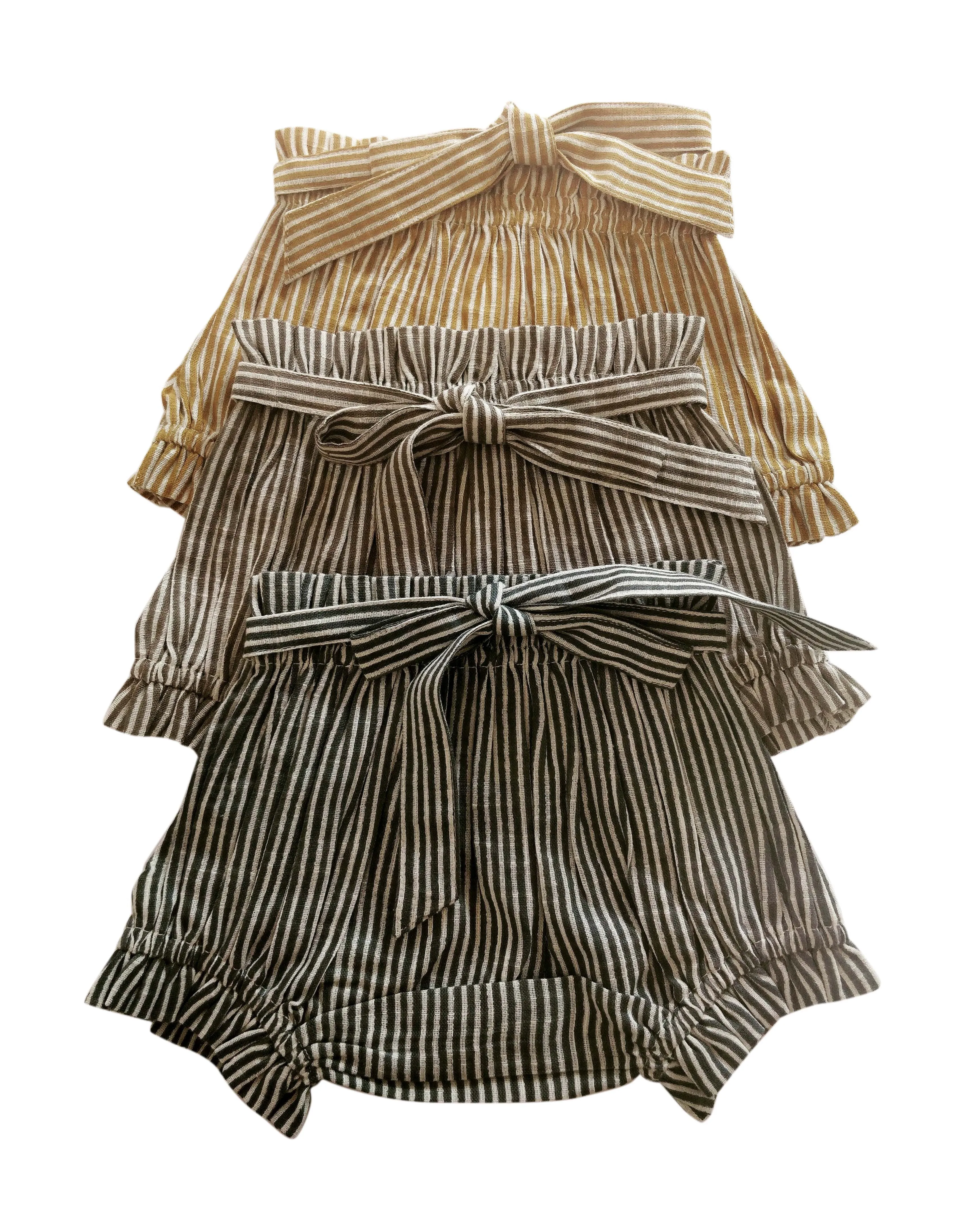 Set of 3 Striped Shorts Style Diaper Covers
