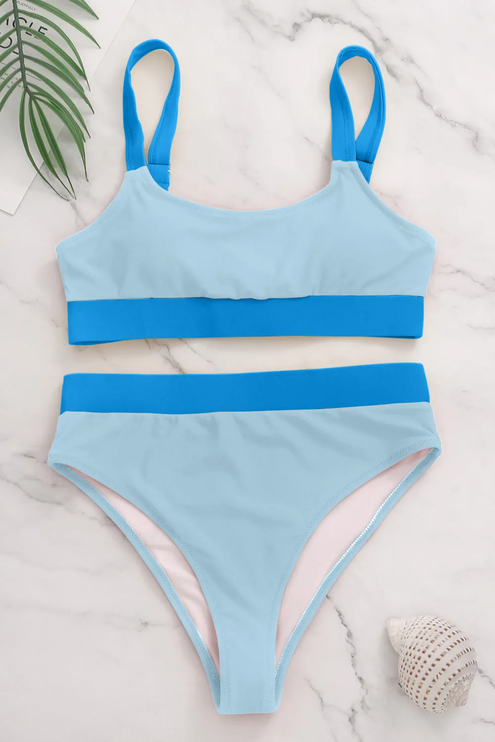Sporty Color Block Bikini Sets