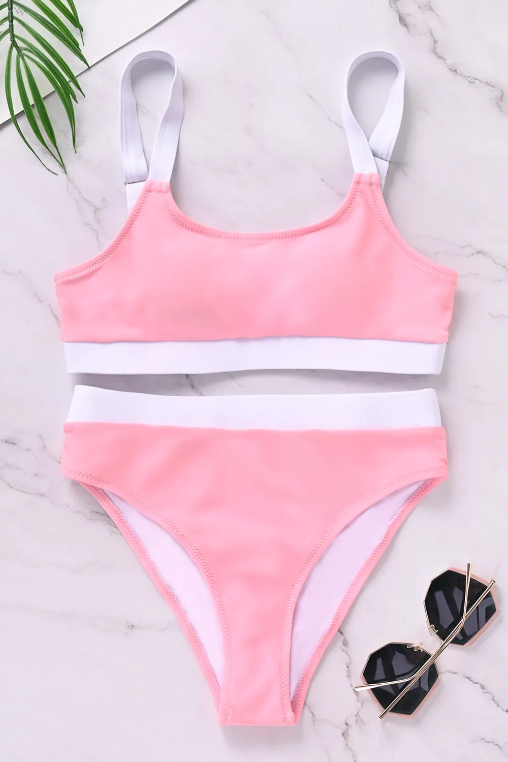 Sporty Color Block Bikini Sets