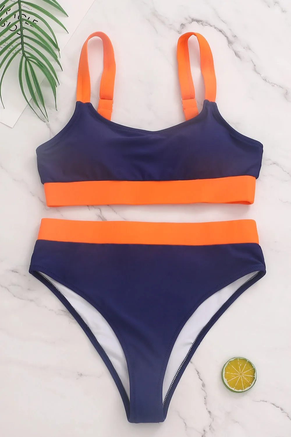Sporty Color Block Bikini Sets