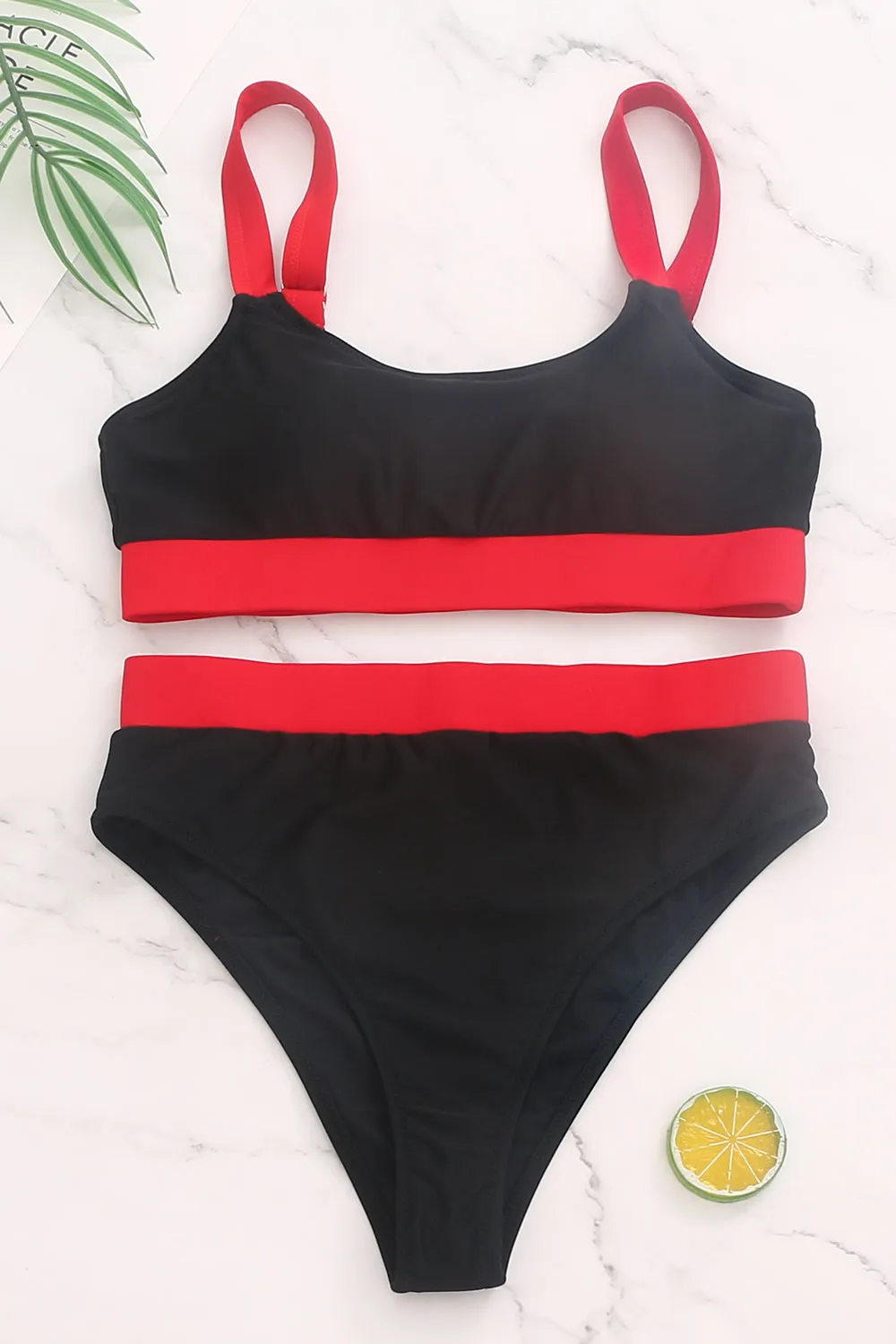 Sporty Color Block Bikini Sets