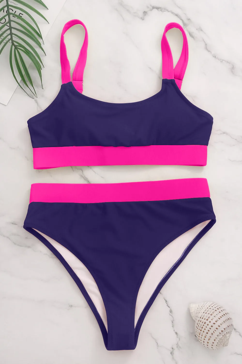 Sporty Color Block Bikini Sets