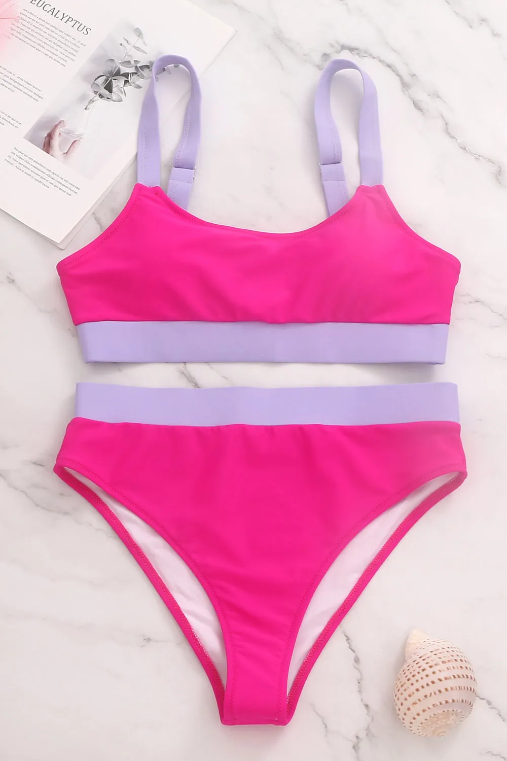 Sporty Color Block Bikini Sets