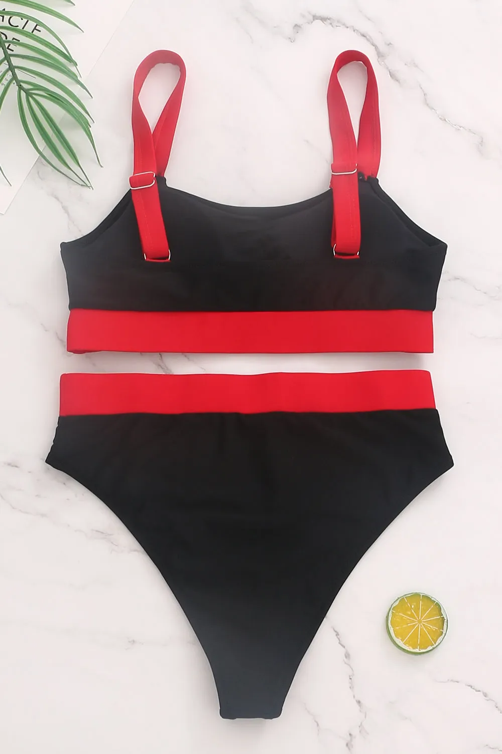 Sporty Color Block Bikini Sets