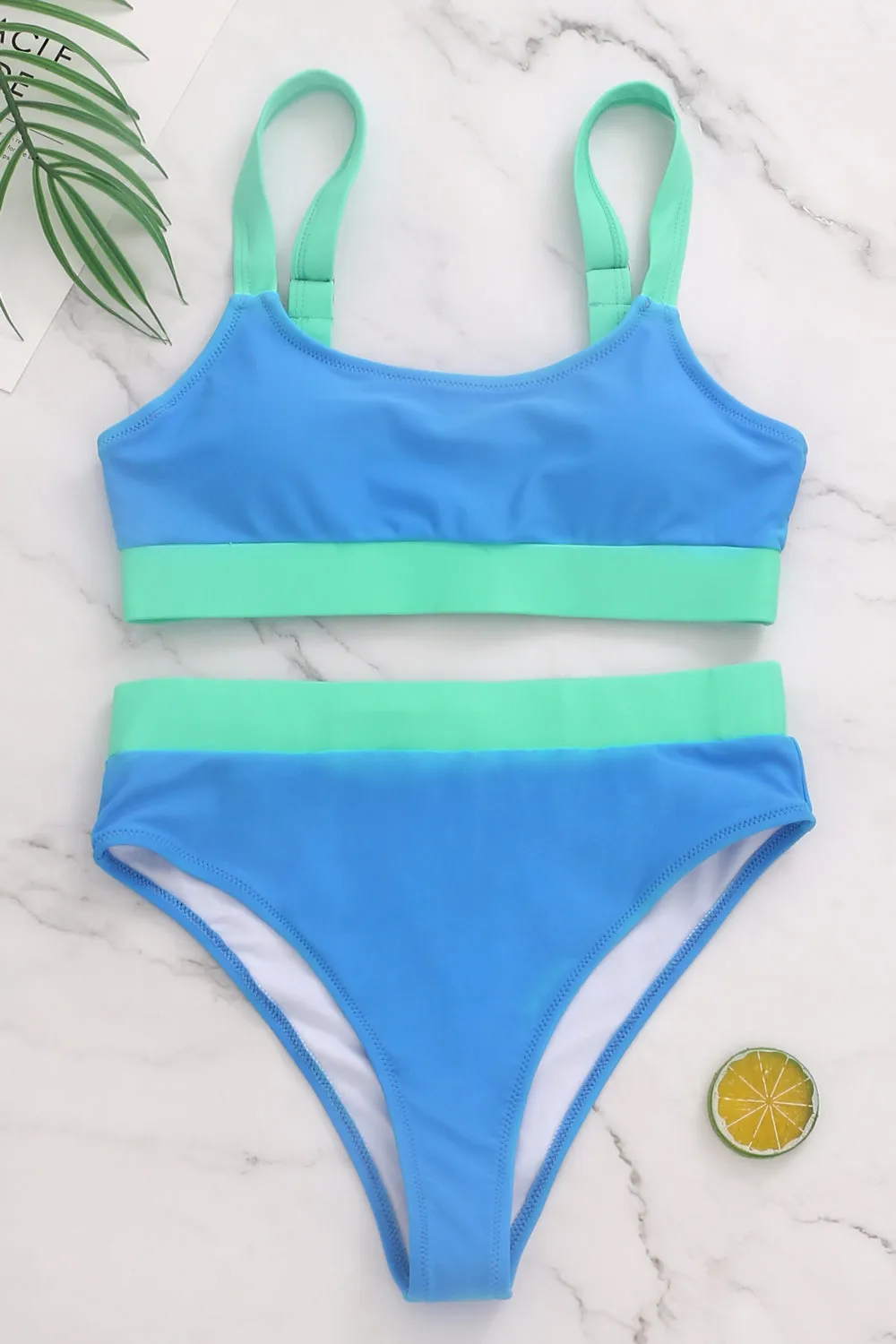 Sporty Color Block Bikini Sets