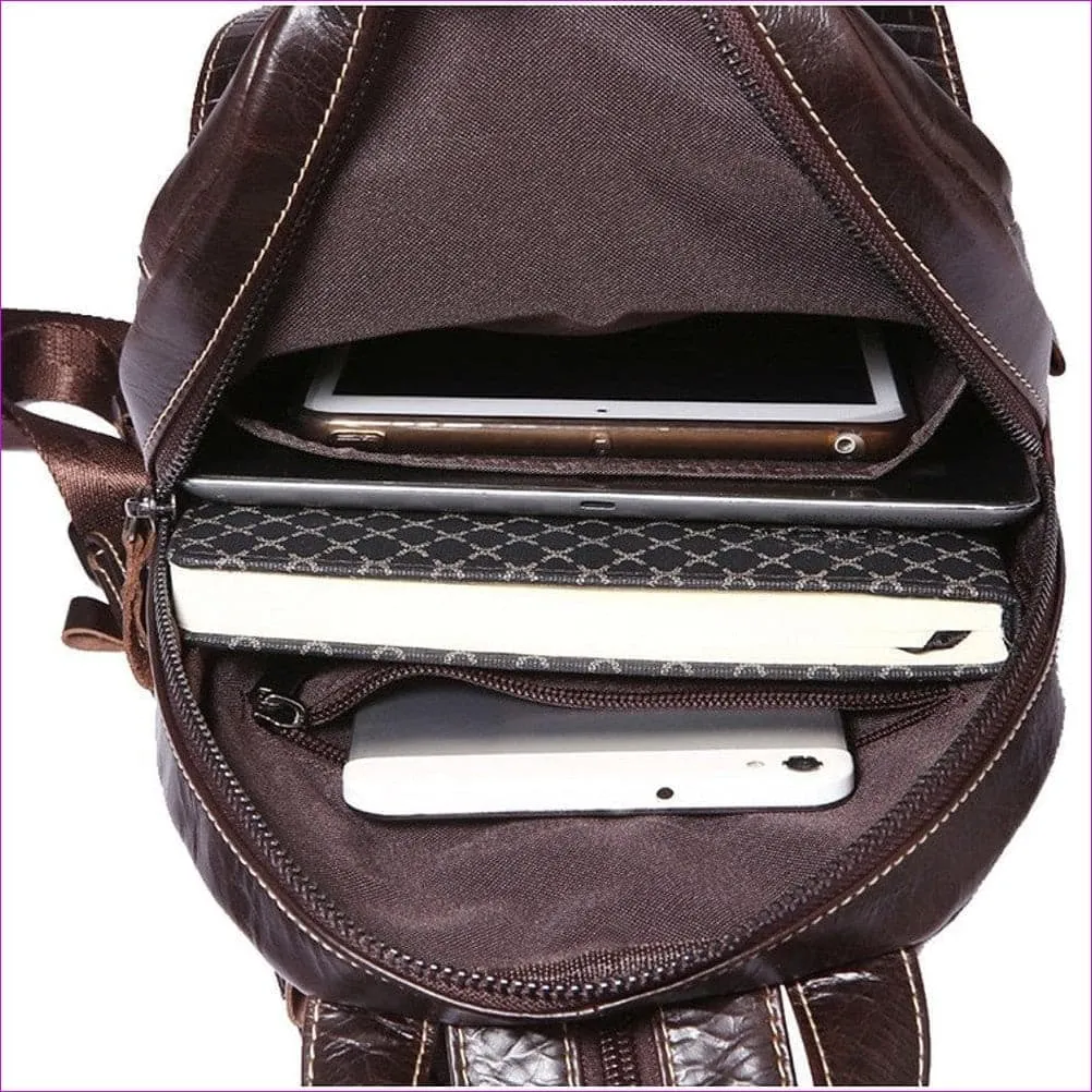 Unisex Embossed Nappa Leather Sling Shoulder Bag Solid Color Black Grey / Dark Brown / Fall & Winter