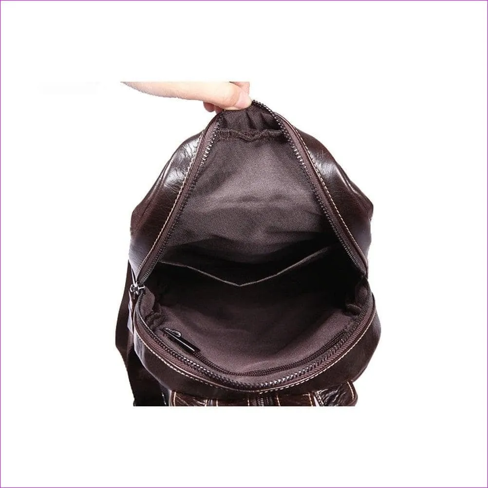 Unisex Embossed Nappa Leather Sling Shoulder Bag Solid Color Black Grey / Dark Brown / Fall & Winter