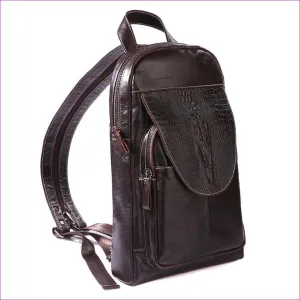 Unisex Embossed Nappa Leather Sling Shoulder Bag Solid Color Black Grey / Dark Brown / Fall & Winter