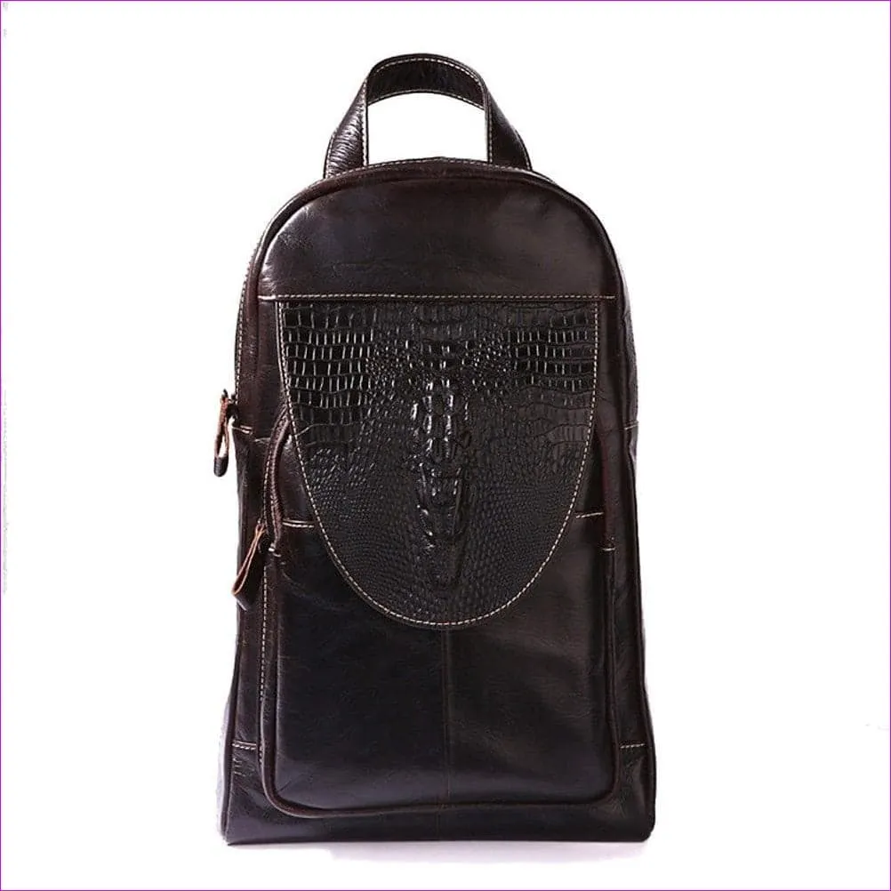 Unisex Embossed Nappa Leather Sling Shoulder Bag Solid Color Black Grey / Dark Brown / Fall & Winter