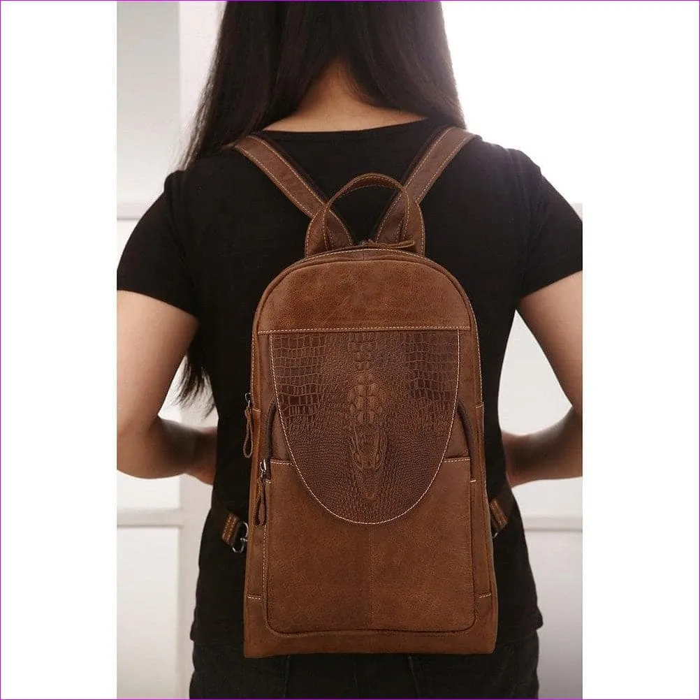 Unisex Embossed Nappa Leather Sling Shoulder Bag Solid Color Black Grey / Dark Brown / Fall & Winter