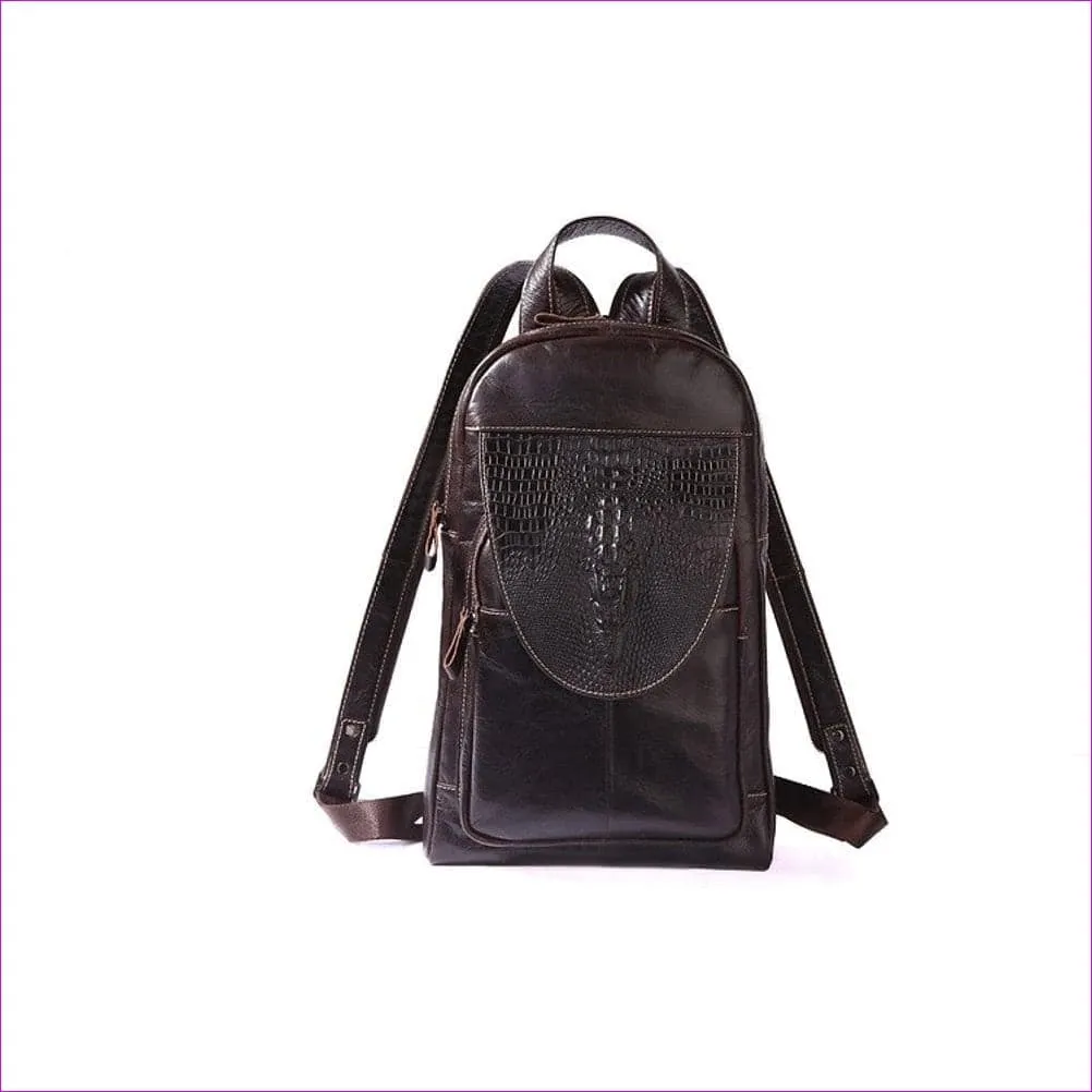 Unisex Embossed Nappa Leather Sling Shoulder Bag Solid Color Black Grey / Dark Brown / Fall & Winter