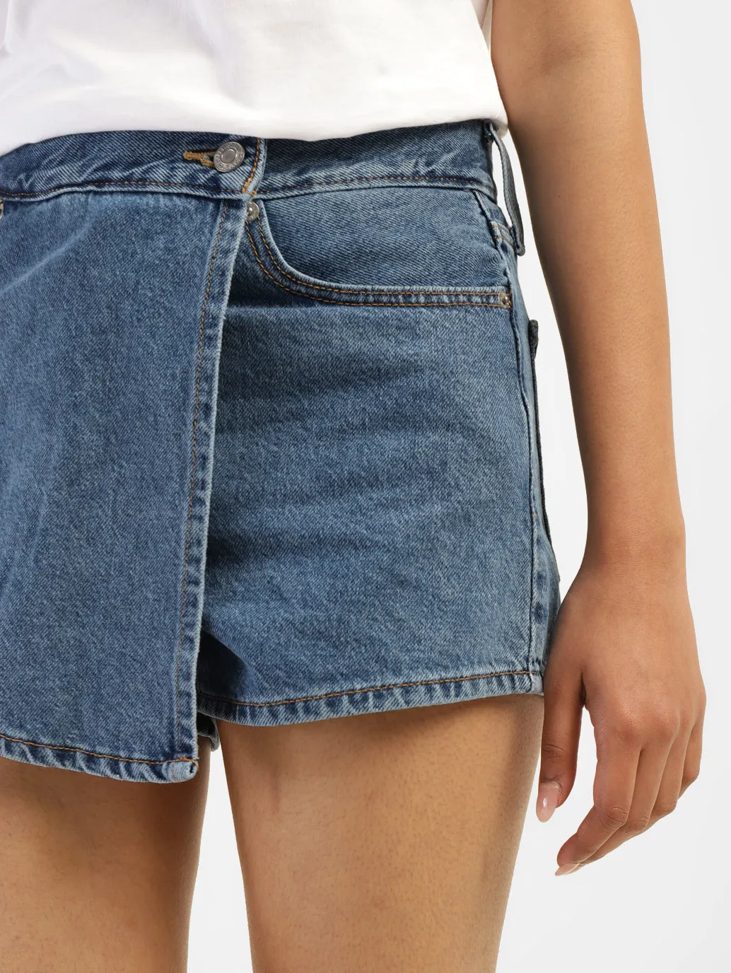 Women's High Rise Navy Regular Fit Skirt