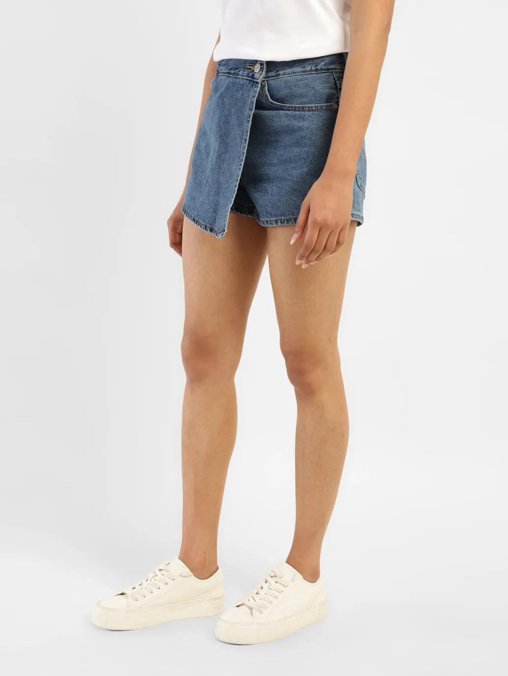 Women's High Rise Navy Regular Fit Skirt