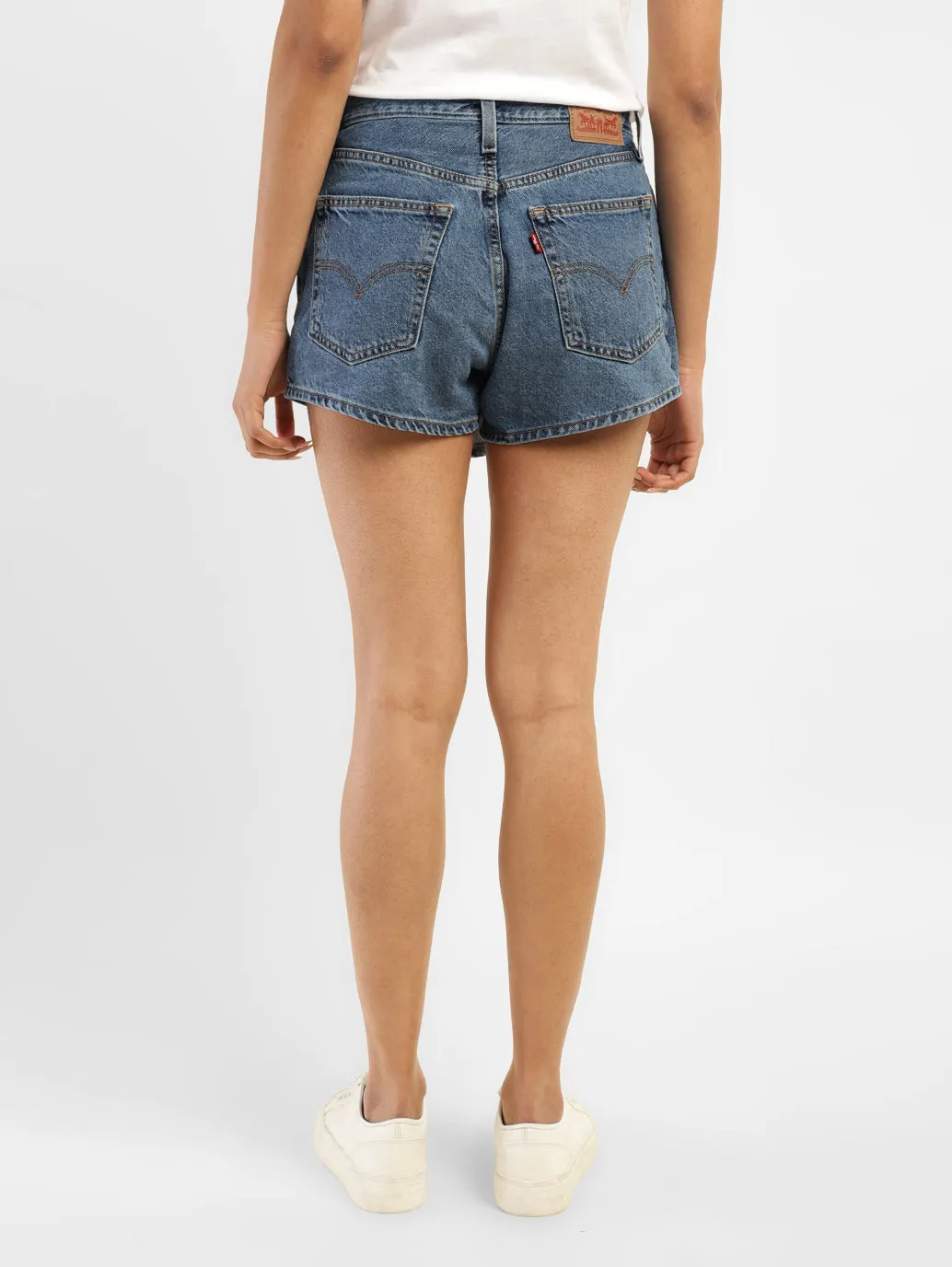 Women's High Rise Navy Regular Fit Skirt